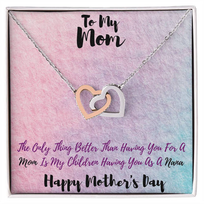 Happy Mothers Day Interlocking Hearts Interlocking Hearts Necklace