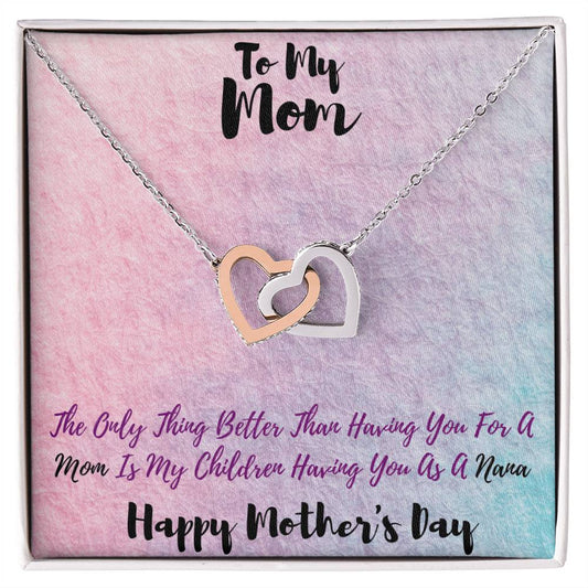 Happy Mothers Day Interlocking Hearts Interlocking Hearts Necklace