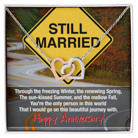 Still Married Anniversary Necklace Interlocking Hearts Necklace