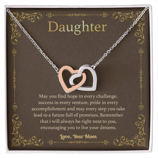 Graduation Gift For Your Daughter Gorgeous Love Knot Necklace. Interlocking Hearts Necklace