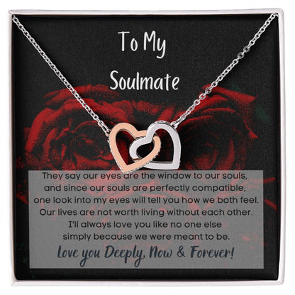 To My Soulmate Interlocking Hearts Necklace