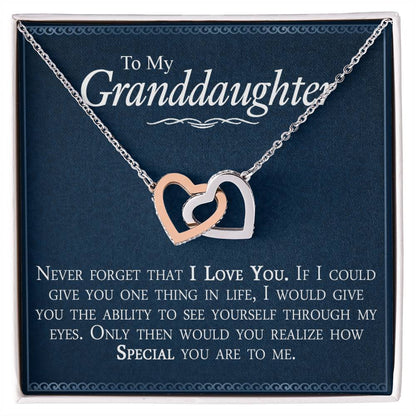 Special Gift For Granddaughter - Interlocking Heart Necklace Interlocking Hearts Necklace