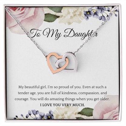 Interlocking Hearts Necklace For A Beautiful Daughter