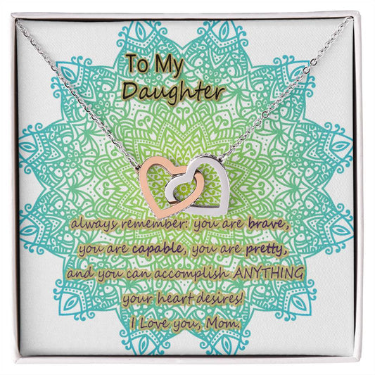 To My Daughter From Mom Two Interlocked Hearts Necklace Interlocking Hearts Necklace