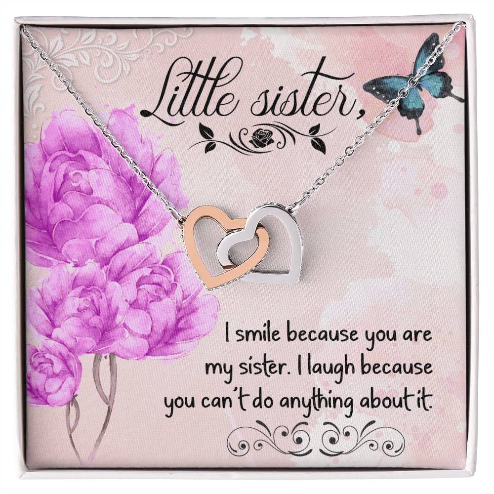 Gift For Sister - I Smile Because You Necklace Interlocking Hearts Necklace