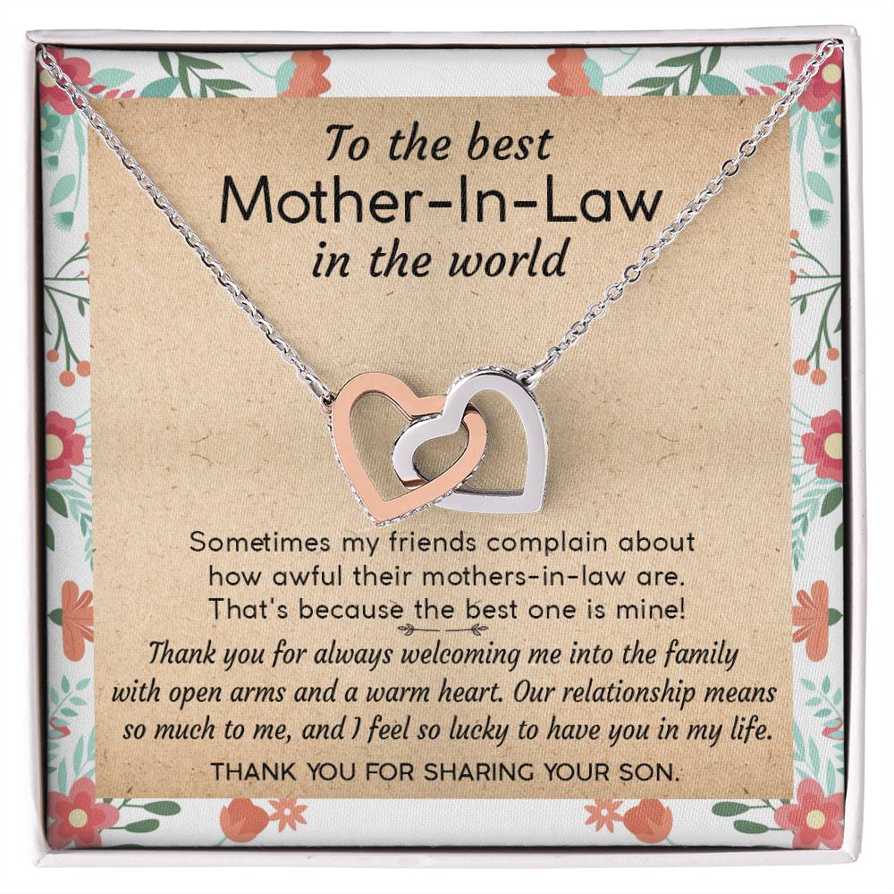 Gift For Mother-In-Law - The Best One Is Mine 2 - Interlocking Interlocking Hearts Necklace