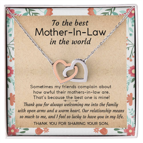 Gift For Mother-In-Law - The Best One Is Mine 2 - Interlocking Interlocking Hearts Necklace