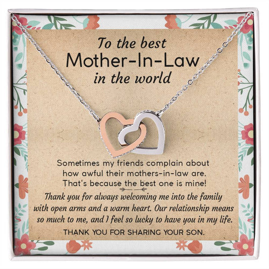 Gift For Mother-In-Law - The Best One Is Mine 2 - Interlocking Interlocking Hearts Necklace