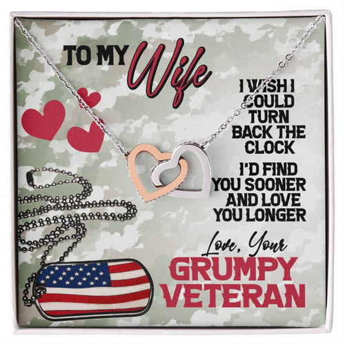 Veteran'S Wife- Interlocking Necklace Interlocking Hearts Necklace