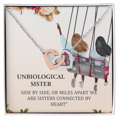 Unbiological Sister Interlocking Hearts Necklace Bff Jewelry Gift Soul Sister Sorority Sister Sister In Law Heart Necklace Gift Best Friends Gift