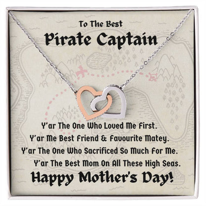 Pirate Captain Mother'S Day Necklace Interlocking Hearts Necklace
