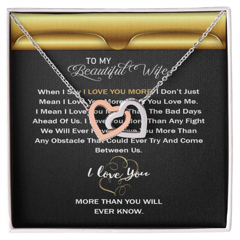 Interlocking Hearts Necklace For Wife