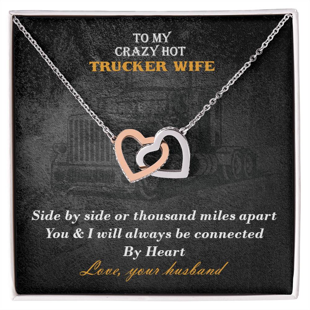 Hot Trucker Wife Interlocked Hearts Necklace Interlocking Hearts Necklace