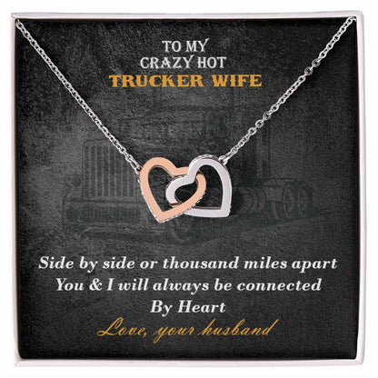 Hot Trucker Wife Interlocked Hearts Necklace Interlocking Hearts Necklace