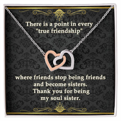Interlocking Hearts Necklace - Eudora Collection - Soul Sisters Bond Necklace