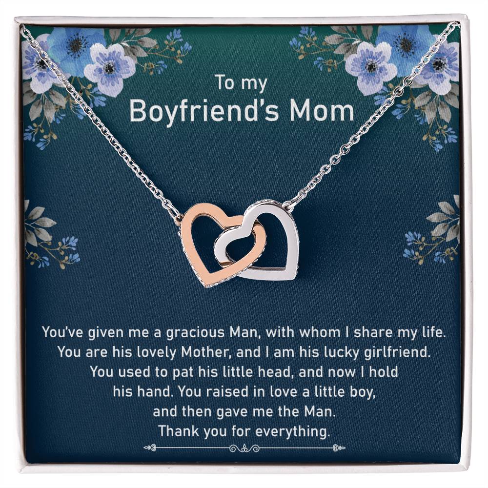 Perfect Gift For Future Mother-In-Law As A Valentines Day Or Mothers Day Interlocking Hearts Necklace