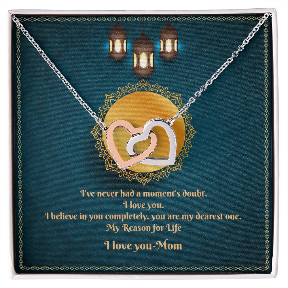Mom Personalized Gift Interlocking Hearts Necklace