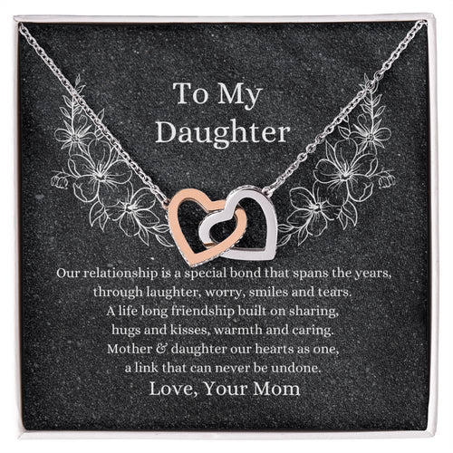 Mother To Daughter Hearts As One Necklace Interlocking Hearts Necklace
