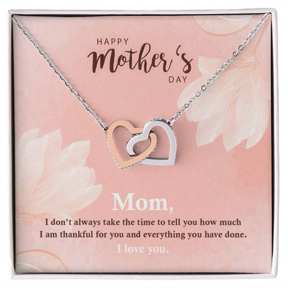 Mother'S Day - Double Hearts Necklace Interlocking Hearts Necklace