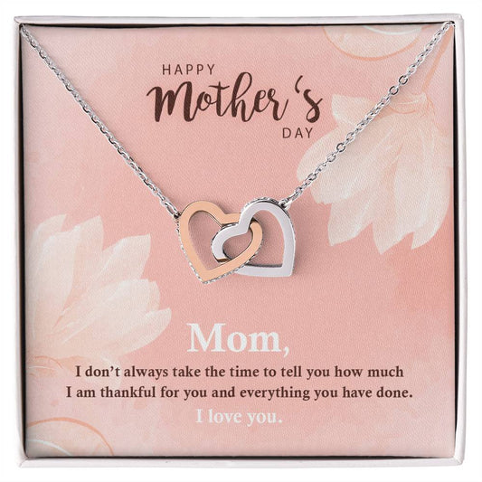 Mother'S Day - Double Hearts Necklace Interlocking Hearts Necklace