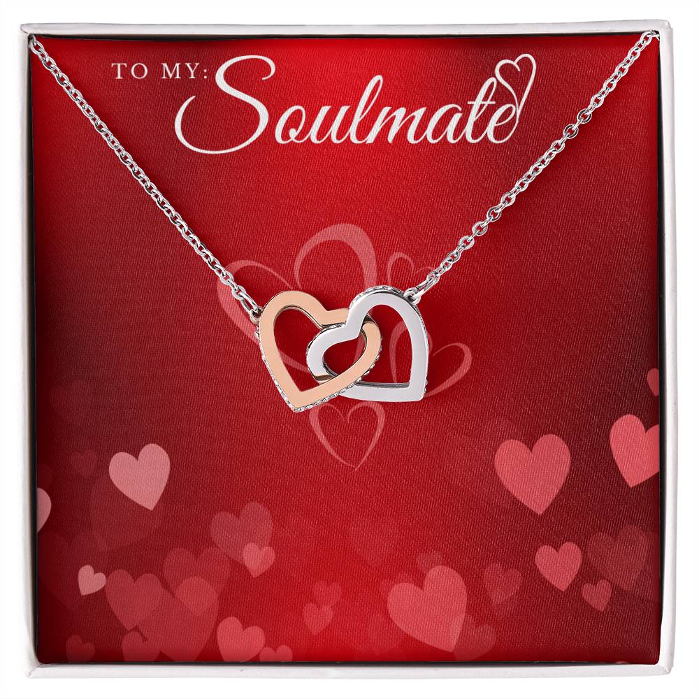To My Soulmate Lux Necklace Gift Set Interlocking Hearts Necklace