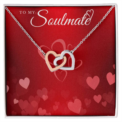 To My Soulmate Lux Necklace Gift Set Interlocking Hearts Necklace