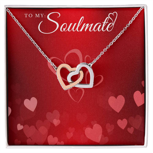 To My Soulmate Lux Necklace Gift Set Interlocking Hearts Necklace