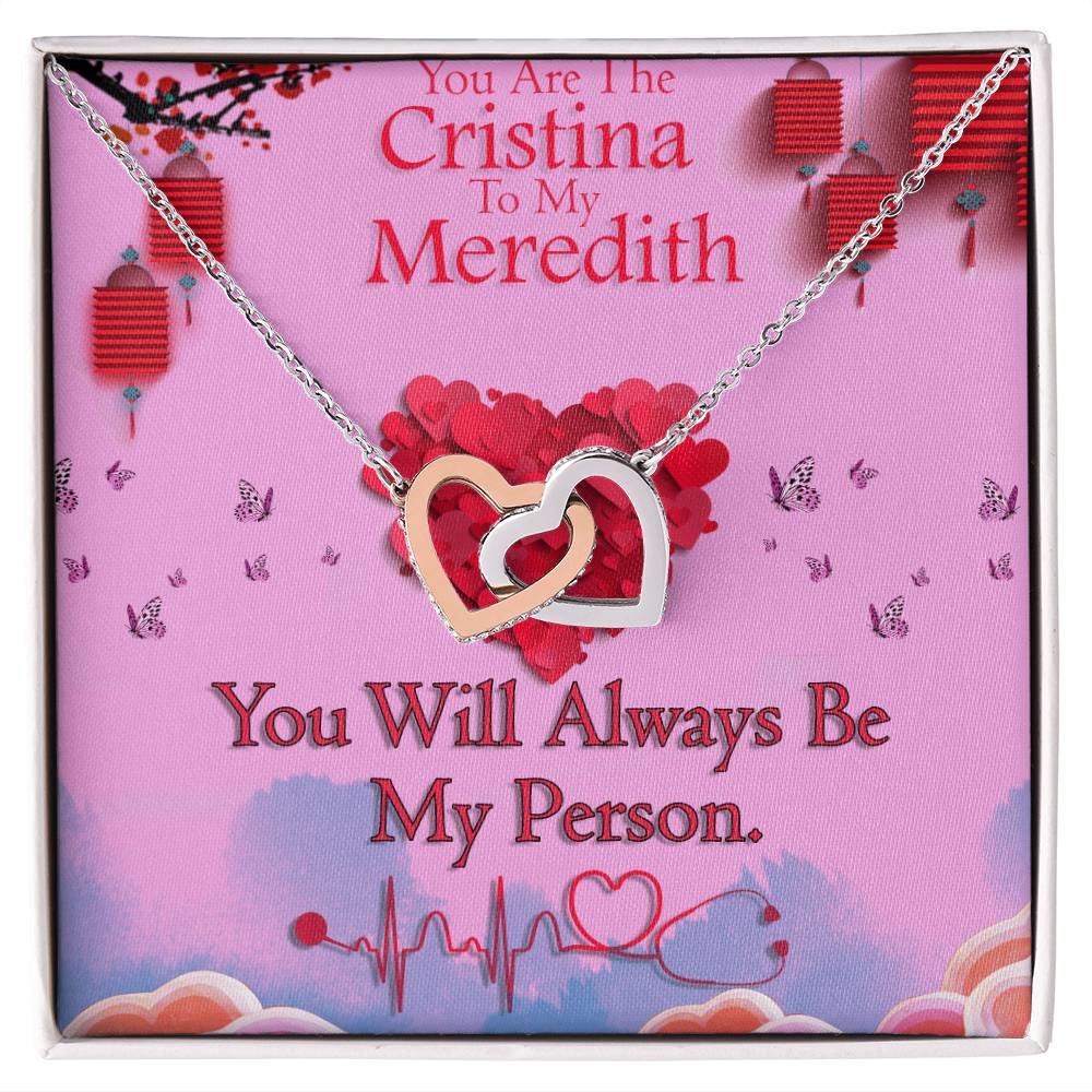 You Are The Christina To My Meredith Stainless Steel Mahogany Style Box With Light For Your Best Friendyour Love Interlocking Hearts Necklace