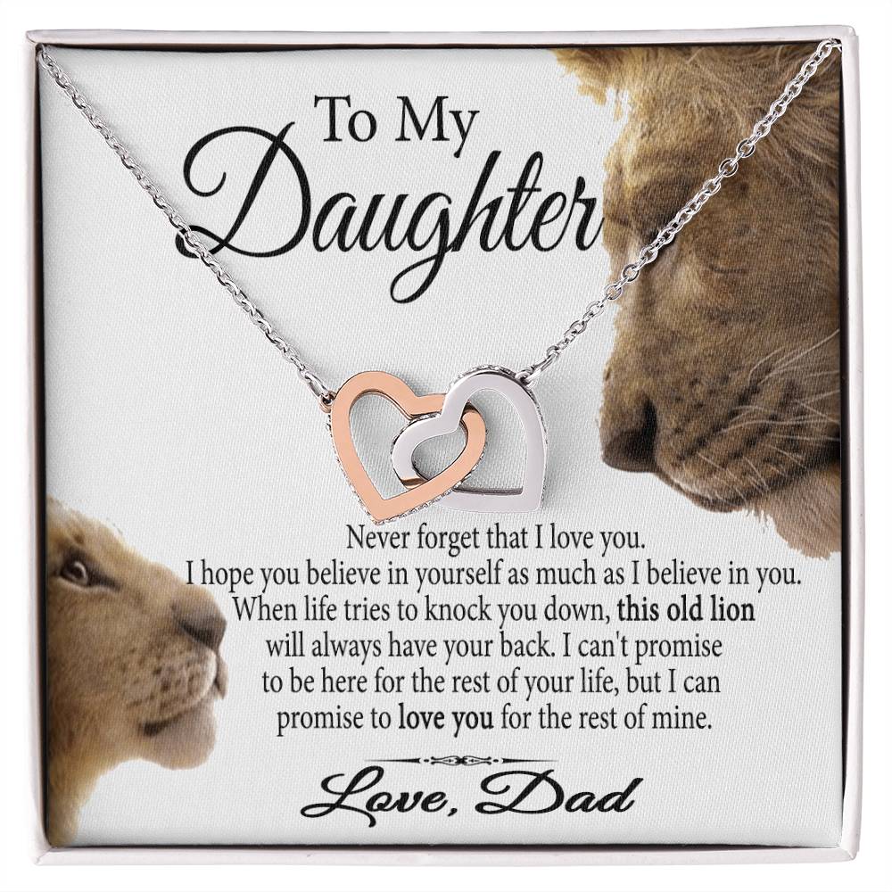 Gift To My Daughter Interlocking Hearts Necklace