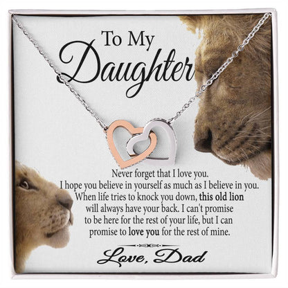 Gift To My Daughter Interlocking Hearts Necklace