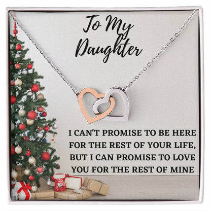 To My Daughter - Promise To Love You Interlocking Hearts Necklace