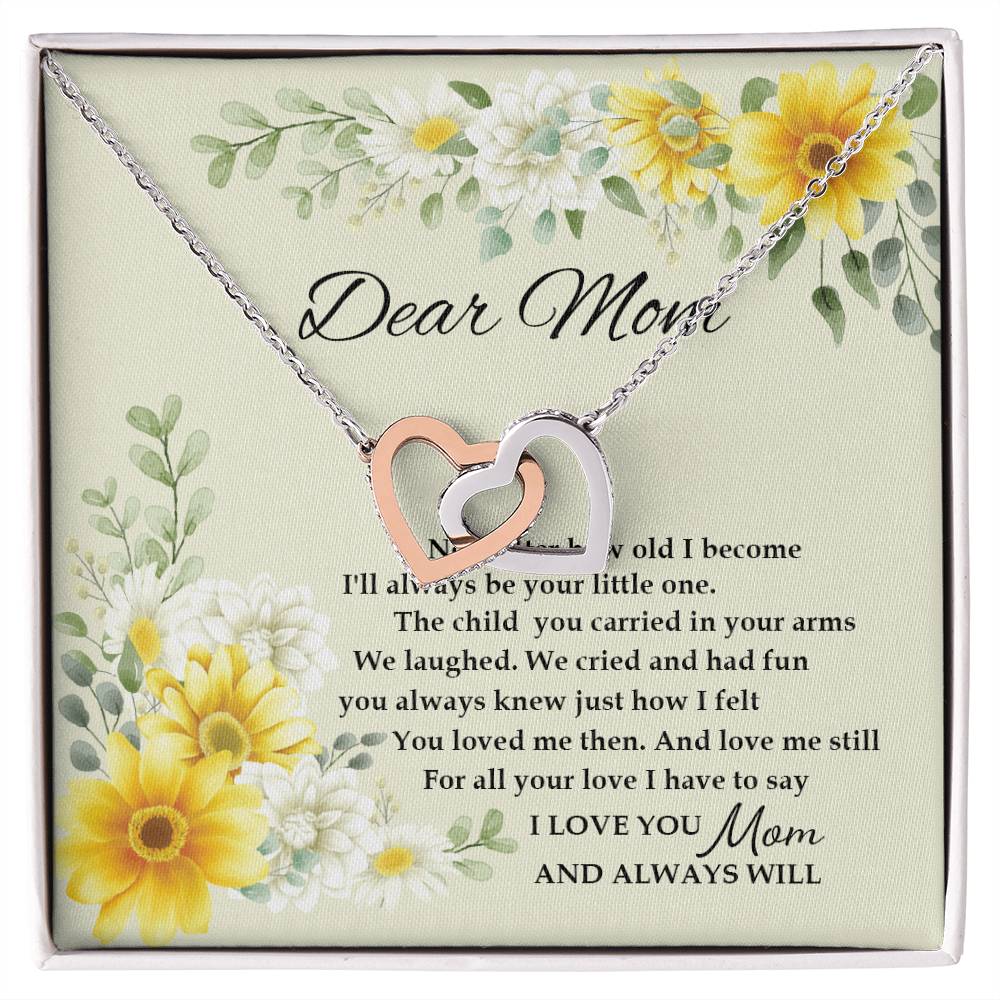 Gift For Mom - I Love You And Always Will - The Interlocking Heart Necklace Interlocking Hearts Necklace