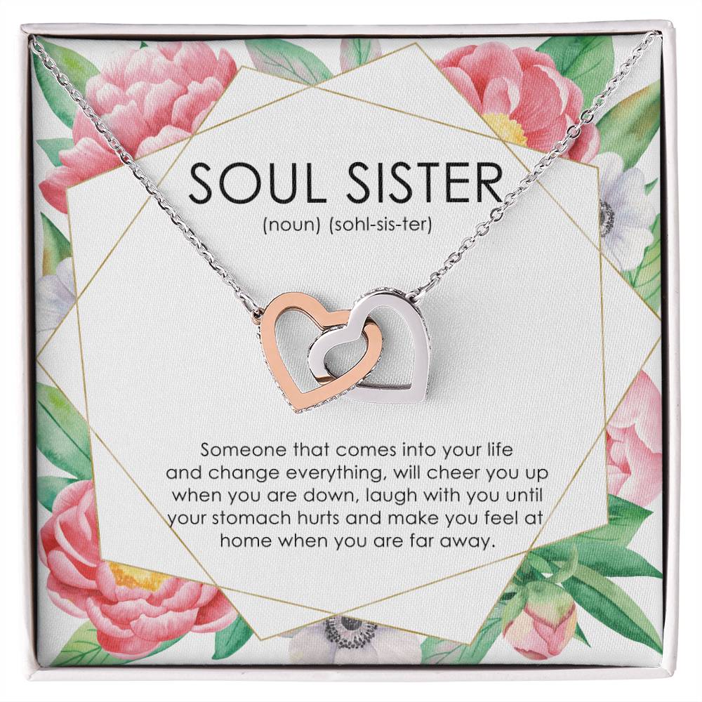 Soul Sisters Friend Necklace Interlocking Hearts Necklace