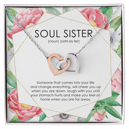 Soul Sisters Friend Necklace Interlocking Hearts Necklace