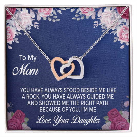 Mom Daughter Gift Mother'S Day Interlocking Hearts Necklace