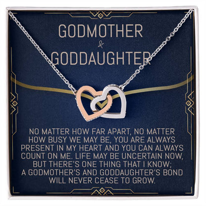 Godmother & Goddaughter Interlocking Hearts Necklace