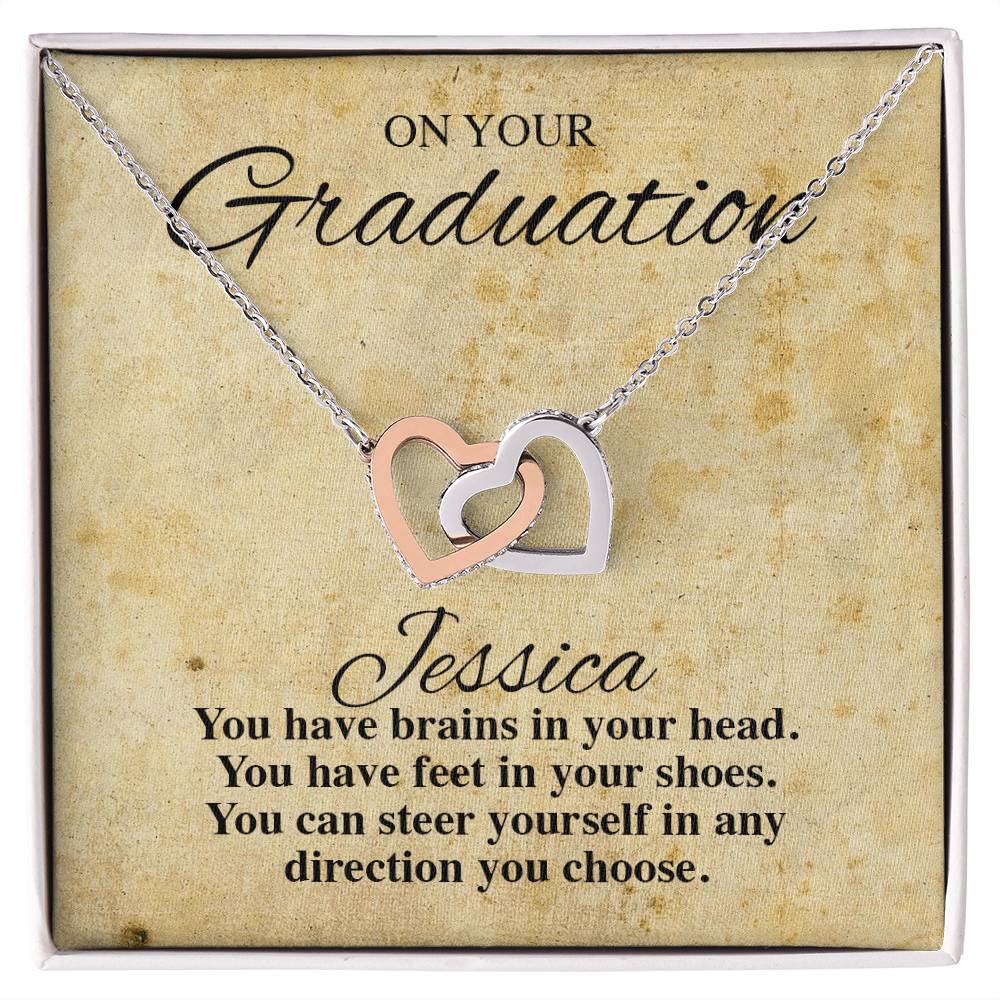 On Your Graduation Necklace Interlocking Hearts Necklace