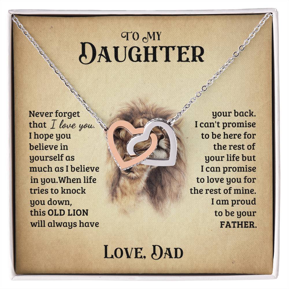 To My Daughter Necklace Gift For Daughter From Dad Christmas Gift Daughter Jewelry Interlocking Hearts Necklace