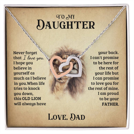 To My Daughter Necklace Gift For Daughter From Dad Christmas Gift Daughter Jewelry Interlocking Hearts Necklace