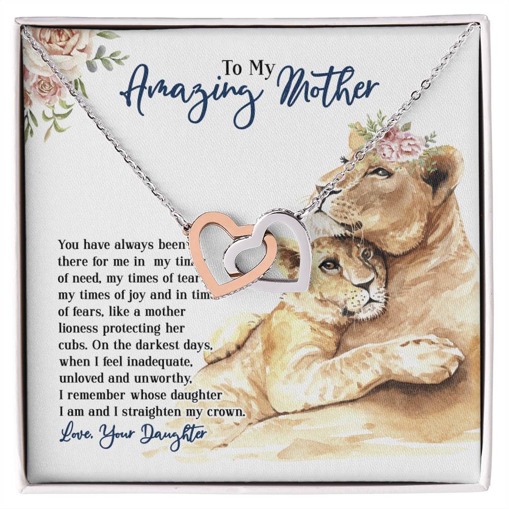 To My Amazing Mother - You Have Always Been There - From Daughter Interlocking Hearts Necklace