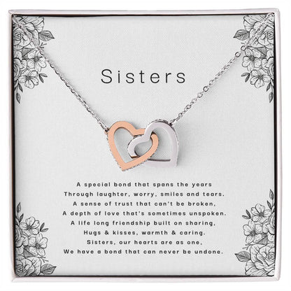 Sisters - An Unbreakable Bond Interlocking Hearts Necklace