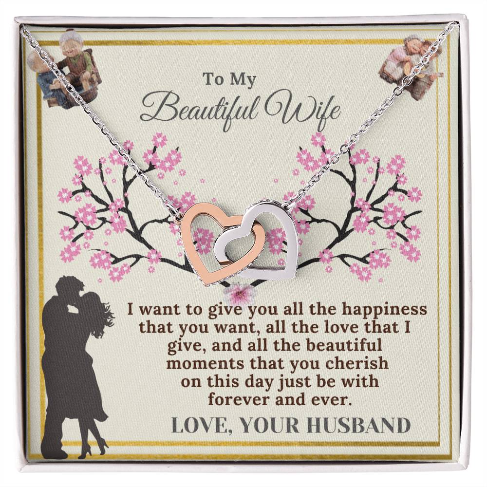 Meaningful Gift For Wife Birthday Gift For Wife From Husband Beautiful Birthday Gift For Her. Interlocking Hearts Necklace