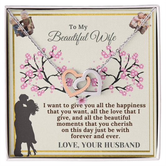 Meaningful Gift For Wife Birthday Gift For Wife From Husband Beautiful Birthday Gift For Her. Interlocking Hearts Necklace