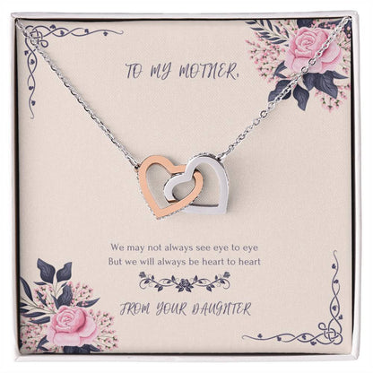 Heart To Heart Never-Ending Love Necklace From Daughter Interlocking Hearts Necklace