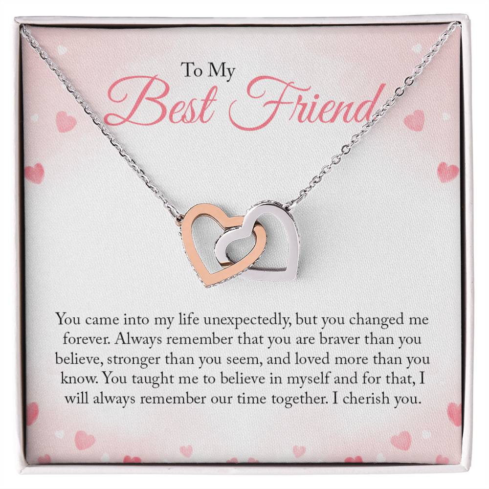To My Best Friend Necklace Interlocking Hearts Necklace