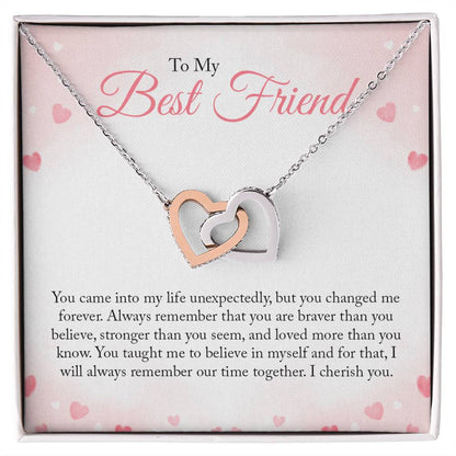 To My Best Friend Necklace Interlocking Hearts Necklace