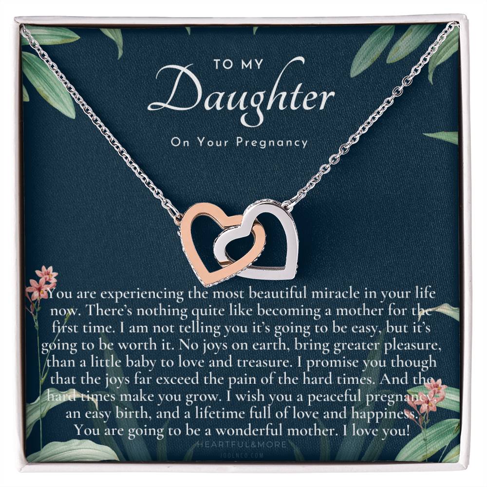 Pregnancy Gift For Daughter Baby Shower Gift Mom To Be Gift Expecting Mom Gift Pregnant Daughter Gift From Mom Interlocking Hearts Necklace
