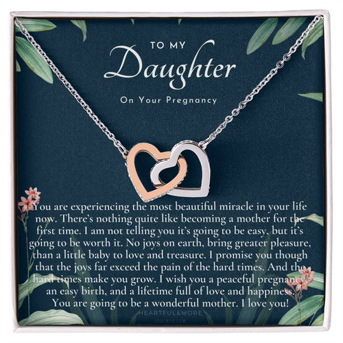 Pregnancy Gift For Daughter Baby Shower Gift Mom To Be Gift Expecting Mom Gift Pregnant Daughter Gift From Mom Interlocking Hearts Necklace