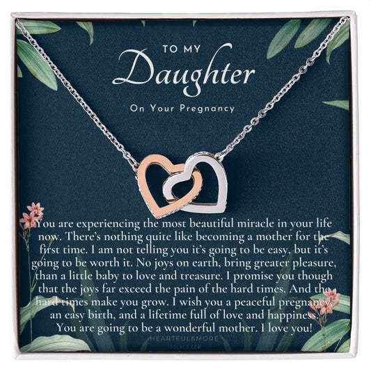 Pregnancy Gift For Daughter Baby Shower Gift Mom To Be Gift Expecting Mom Gift Pregnant Daughter Gift From Mom Interlocking Hearts Necklace