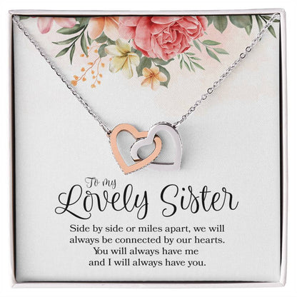 Interlocking Hearts - To Sister Interlocking Hearts Necklace